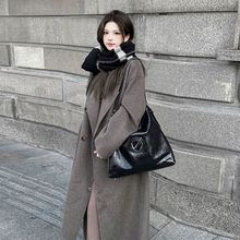 2025美拉德加厚加绒中长款毛呢外套女秋冬小个子气质显瘦呢子大衣