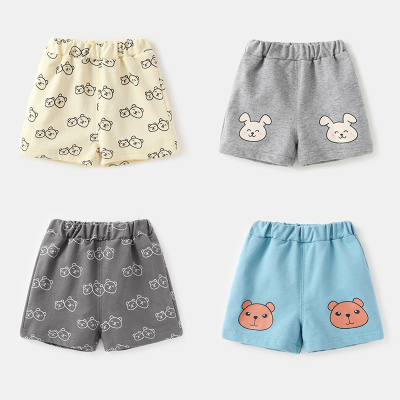 Baby Cotton Pants Summer Baby Cartoon Shorts 2024 New Children's Summer Casual Pants Boys Thin Summer Wear Women