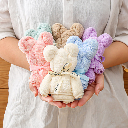 Bear Towel Souvenir Kindergarten Gift Opening Event Small Bear Towel Wholesale Gift Towel