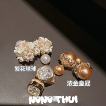珠宝 宝藏大克拉宝石前后两戴耳环 宴会高定 繁花绣球花球球耳坠