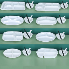 A8密胺仿瓷自選快餐店白色食堂小菜碗菜碟子托盤組合餐具套裝商用