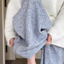 蓝色软糯阔腿裤女春秋冬加绒高腰垂感休闲慵懒直筒水墨扎染糯米裤