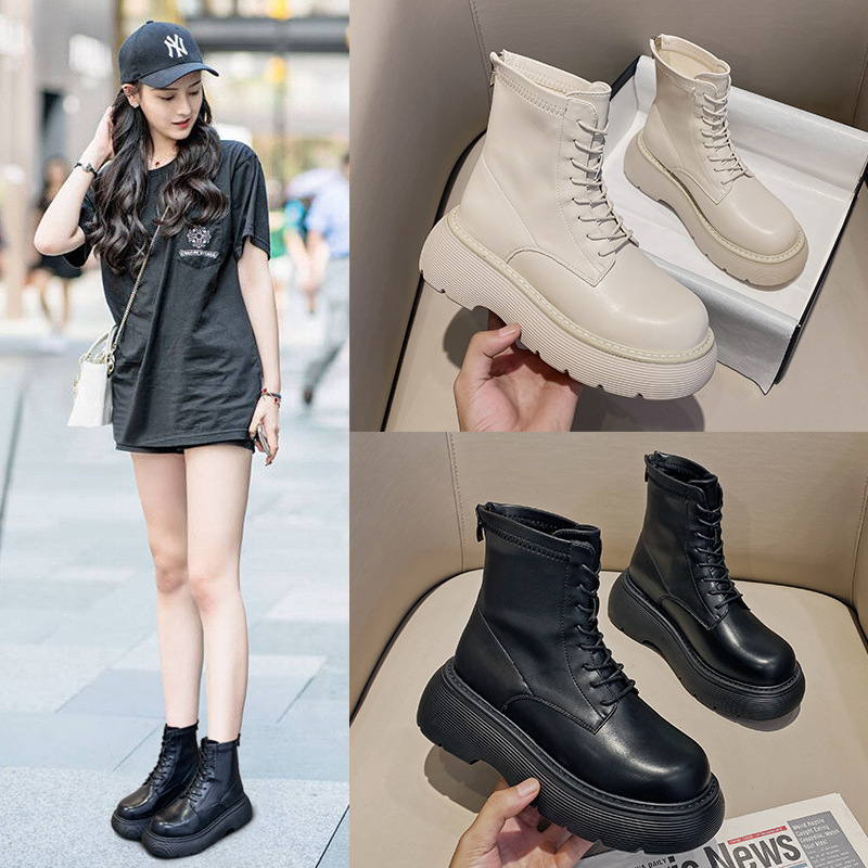 Martin Boots 2022 New Women's Shoes Spring and Autumn Single Boot Versatile Popular Thick Sole Spring English Short Boot Trend
