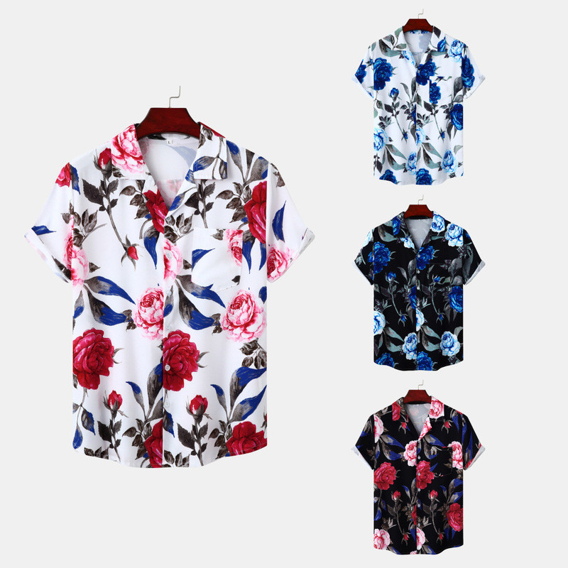 2022 new Hawaiian sublimation transfer printing men's short sleeve beach shirt digital shirt a generation of hair