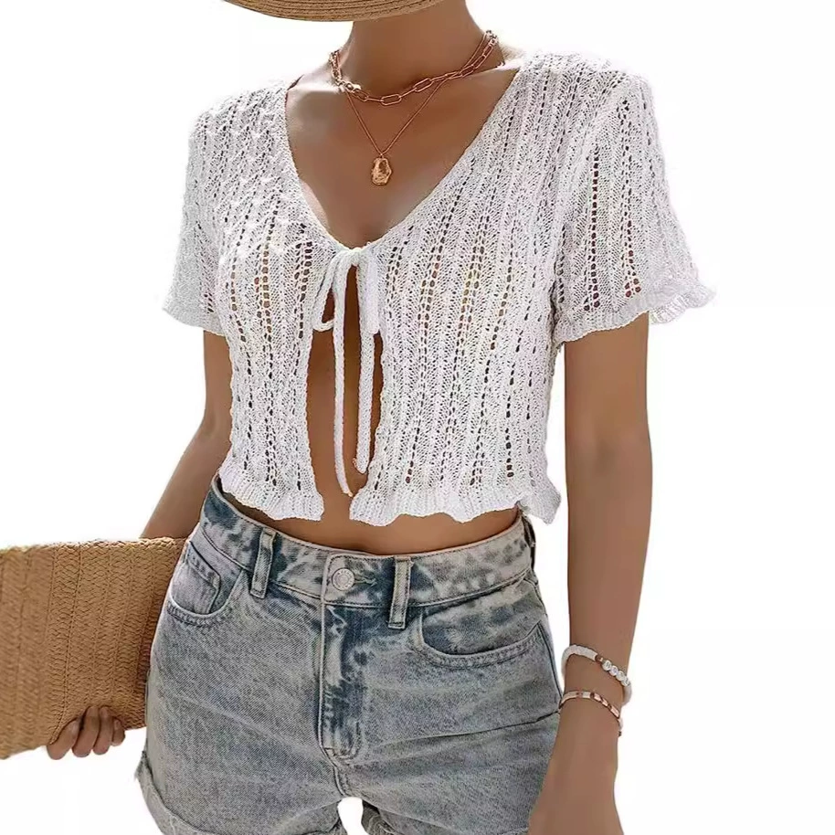 Внешняя торговля Трансграничная Европа, Европа и Амазонка производителей кардиган с тонкими короткими полыми пляжными весенними и летними