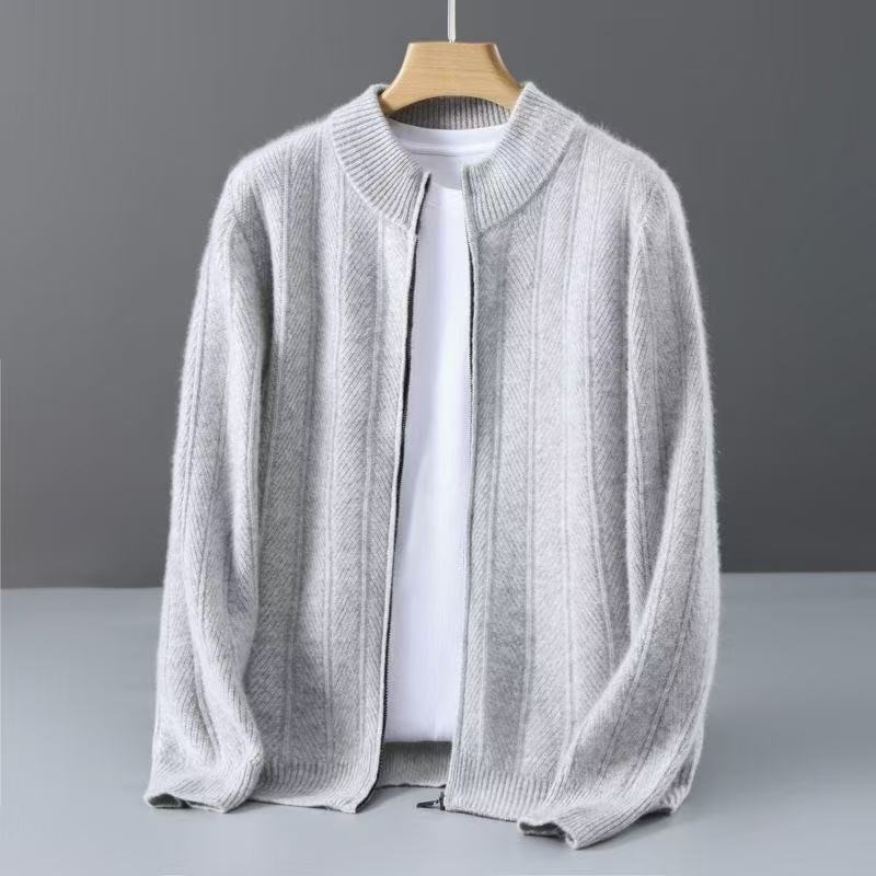 High-end business men! Zipper stand-up collar jacket, autumn and winter wool knit sweater, fashionable outerwear High-end business men! Zipper stand-up collar jacket, autumn and winter wool knit sweater, fashionable outerwear