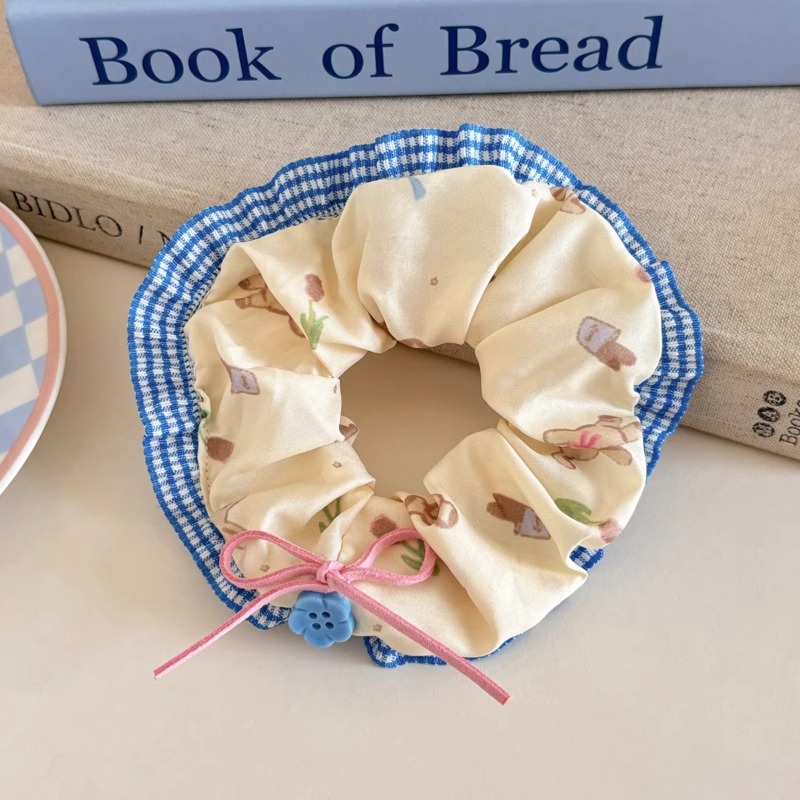 Cuerda para el cabello de intestino grueso azul para niños Cuerda para el cabello de encaje dulce para niñas