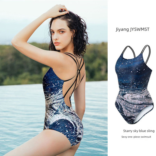 Korean Ins style new style of belly-covering and sexy swimsuit for women with backless triangle close-fitting hot spring competitive swimsuit