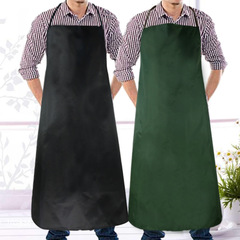 Large-size PVC-coated, waterproof, oil-resistant, and stain-proof promotional kitchen work aprons with sleeve covers—customizable with printed logos.