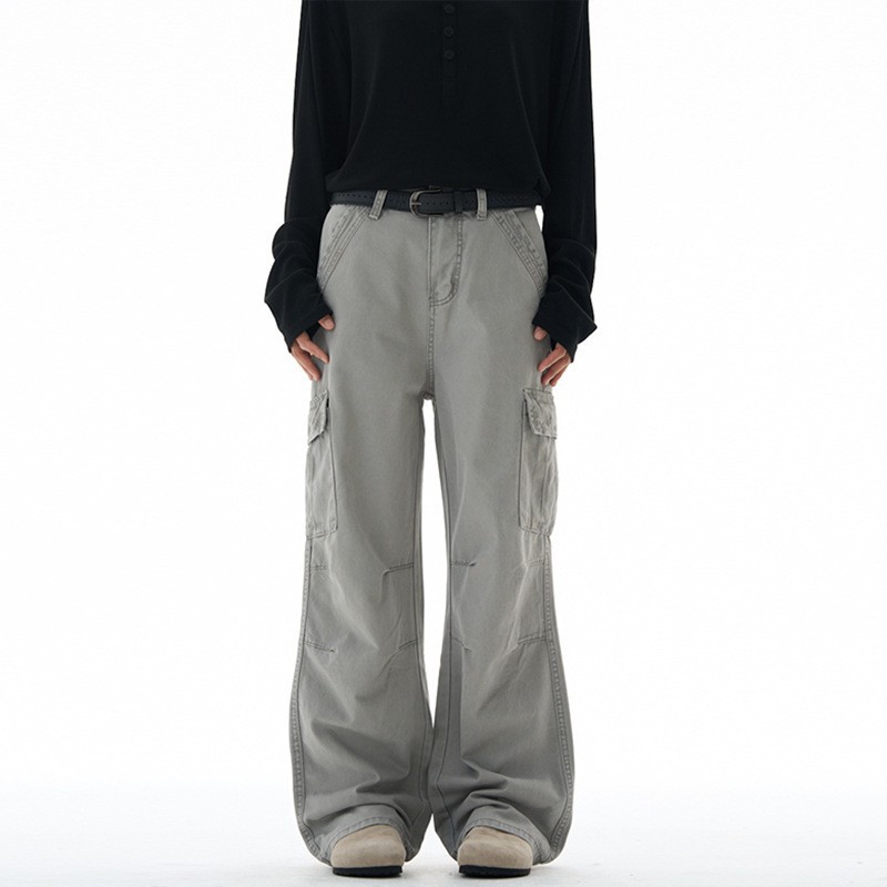 LKTMメンズアメリカ式高街ヴィンテージ水洗いして古い工装ズボンを作ります。