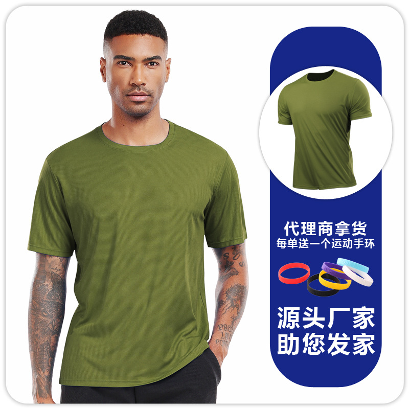 Hombres correr maratón camiseta de mangas cortas secado rápido transpirable blusa cuadrada ligera suelta ropa de yoga fitness
