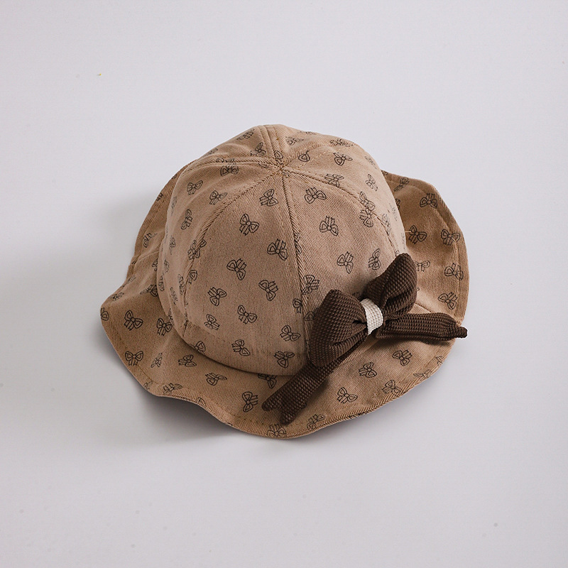 Sombrero de pescador de bebé de primavera y otoño princesa gorra de viento para bebés lindas niñas versátiles sombrero de sombrero de visor coreano