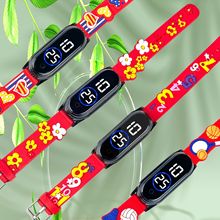 现货触屏B4印花手表LED手表儿童卡通防水手环表学生运动礼品手表