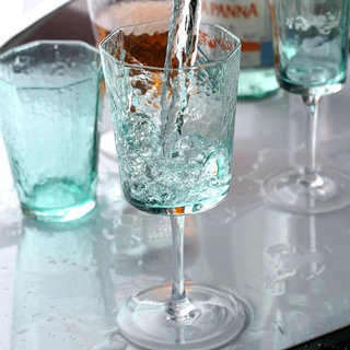 日式锤纹红酒杯新款网红高颜值高脚杯香槟杯洋酒威士忌杯套装酒具