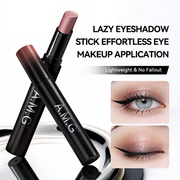 Cross-border A.M.G three-color quick-dry eyeshadow stick, easy-to-use pearlescent shimmer gradient, long-lasting, non-smudging, under-eye shadow stick