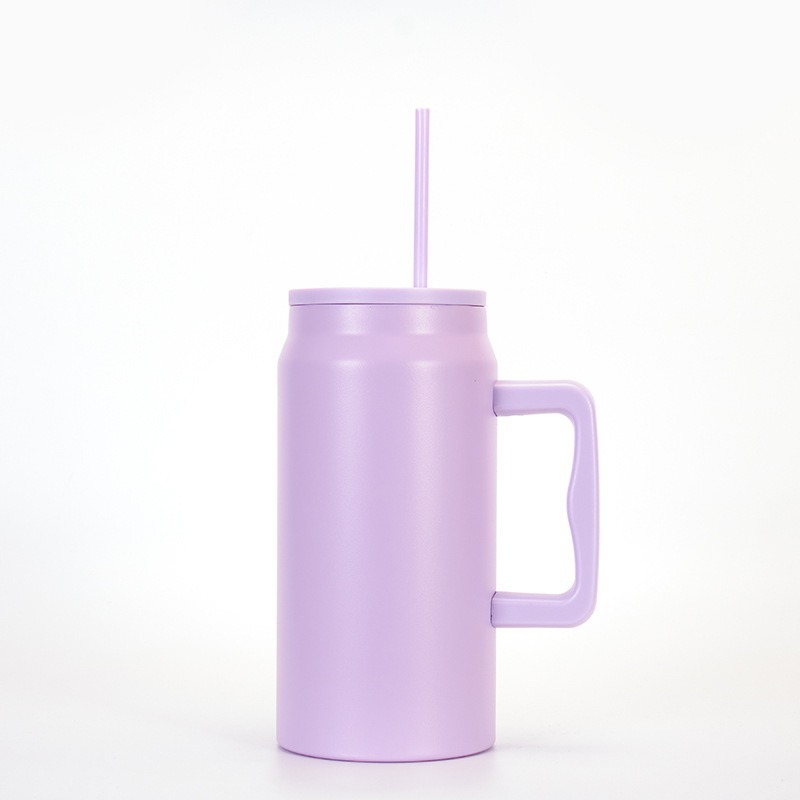 Transfronterizo simple 304 taza de aislamiento de acero inoxidable 50oz taza de hielo de gran capacidad taza de agua de paja portátil al aire libre