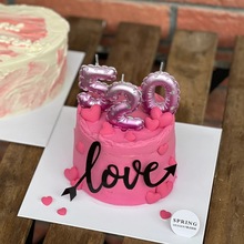 情人节蛋糕装饰品插件粉色520数字蜡烛情侣告白表白节日派对装扮