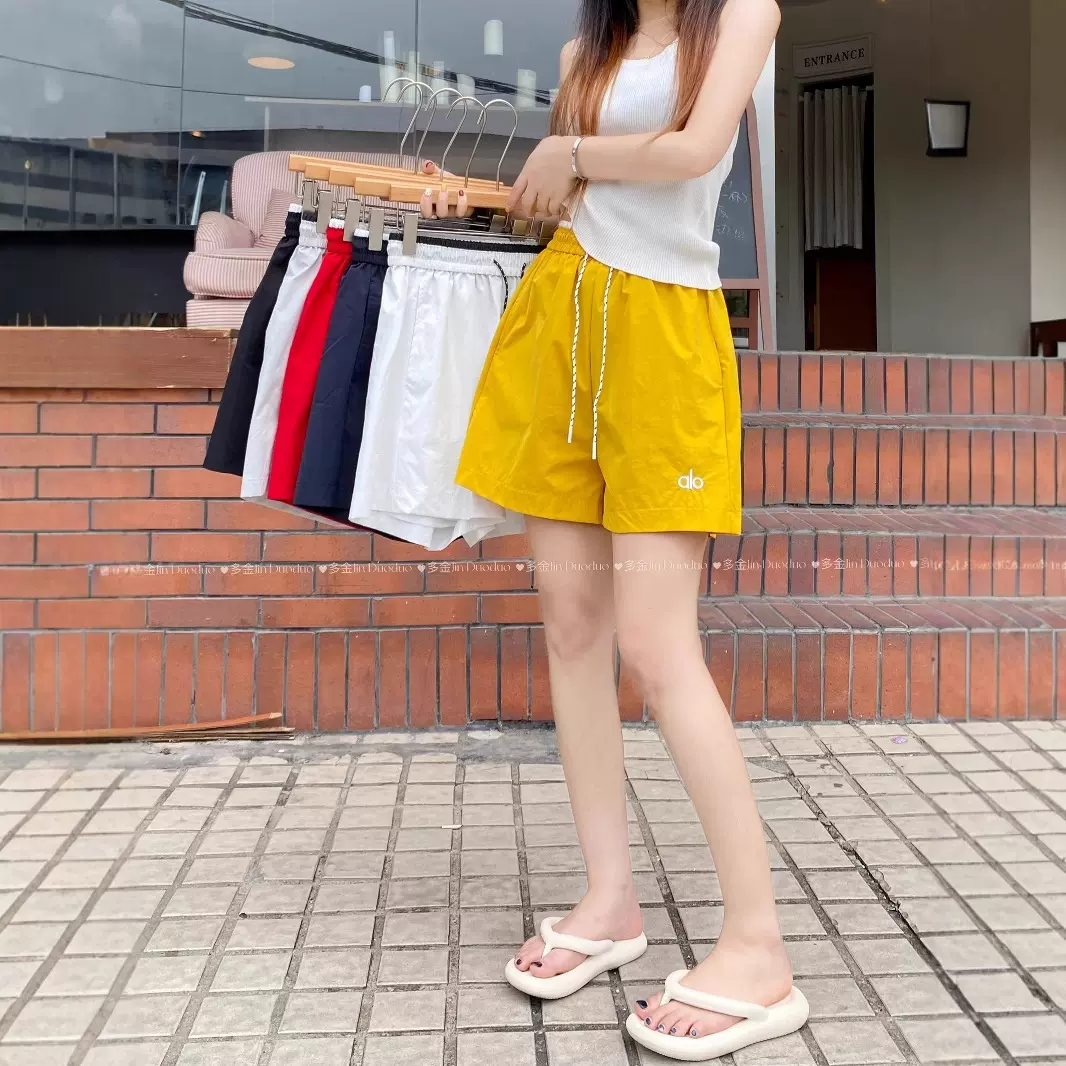 抽绳刺绣字母短裤女夏季薄2025新款宽松休闲运动时尚百搭速干裤女