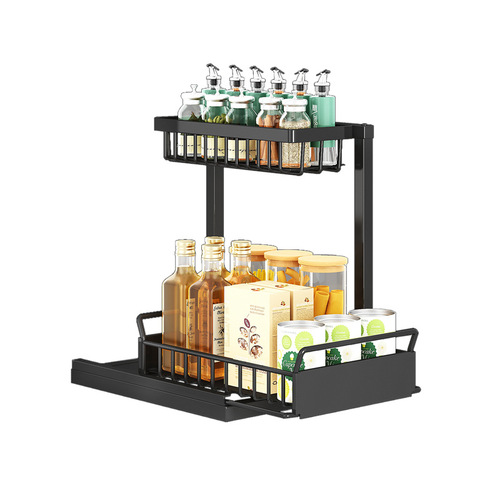 Amazon Kitchen Sink Shelf Condiment Bowl Utensil Multi-functional Pull-out Pool Storage Cabinet Tiered Rack