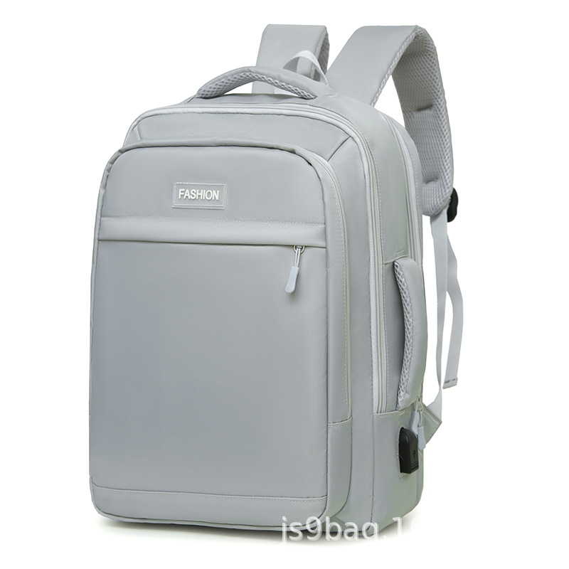 Mochila de negocios para hombres usb diseño mochila de gran capacidad ocio bolso de computadora de color sólido bolso de negocios ocio