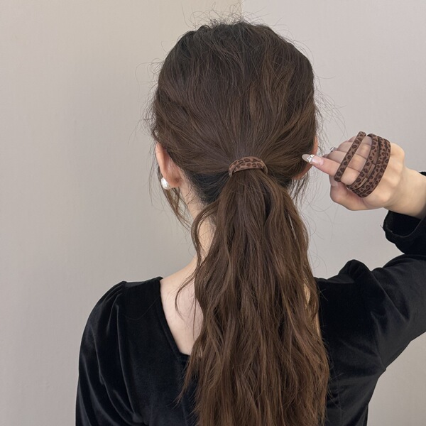 Solid color elastic durable hair rope