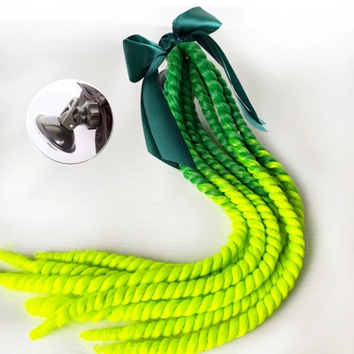 Spring Braid with Bow | Motosiklet dəbilqələri - green-and-yellow-bombs-plus-green-butterflies