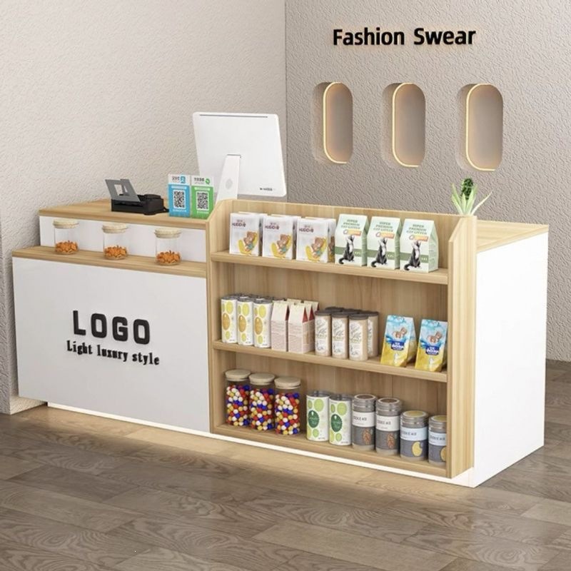 Bar counter, cash register counter, small shop counter, supermarket and convenience store counter table, display rack, milk tea shop reception desk
