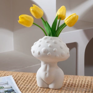 Modern Nordic Ceramic Flower Vase with Human Body Shape - Perfect for Home Decoration