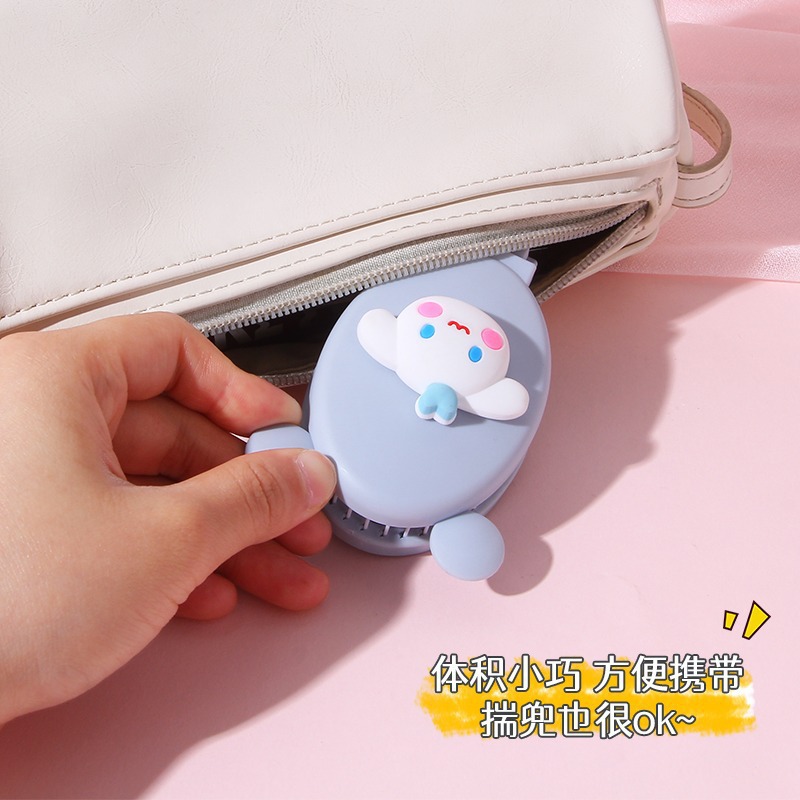 Pequeño peine plegable portátil para mujeres ins de alto valor facial para niños lindos mini espejo conjunto de peine de masaje