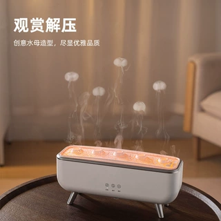 五孔创意水母烟圈香薰机超声喷雾动感拾音加湿器七彩氛围灯香薰机
