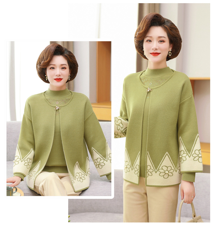 E5859 1250K ÁO LEN NỮ TAIRYA ÁO LEN DÁNG DỘNG CẢ BỘ 2 MÓN MÙA XUÂN THU ĐÔNG TRUNG NIÊN THỜI TRANG NỮ G04 SẢN PHẨM MỚI