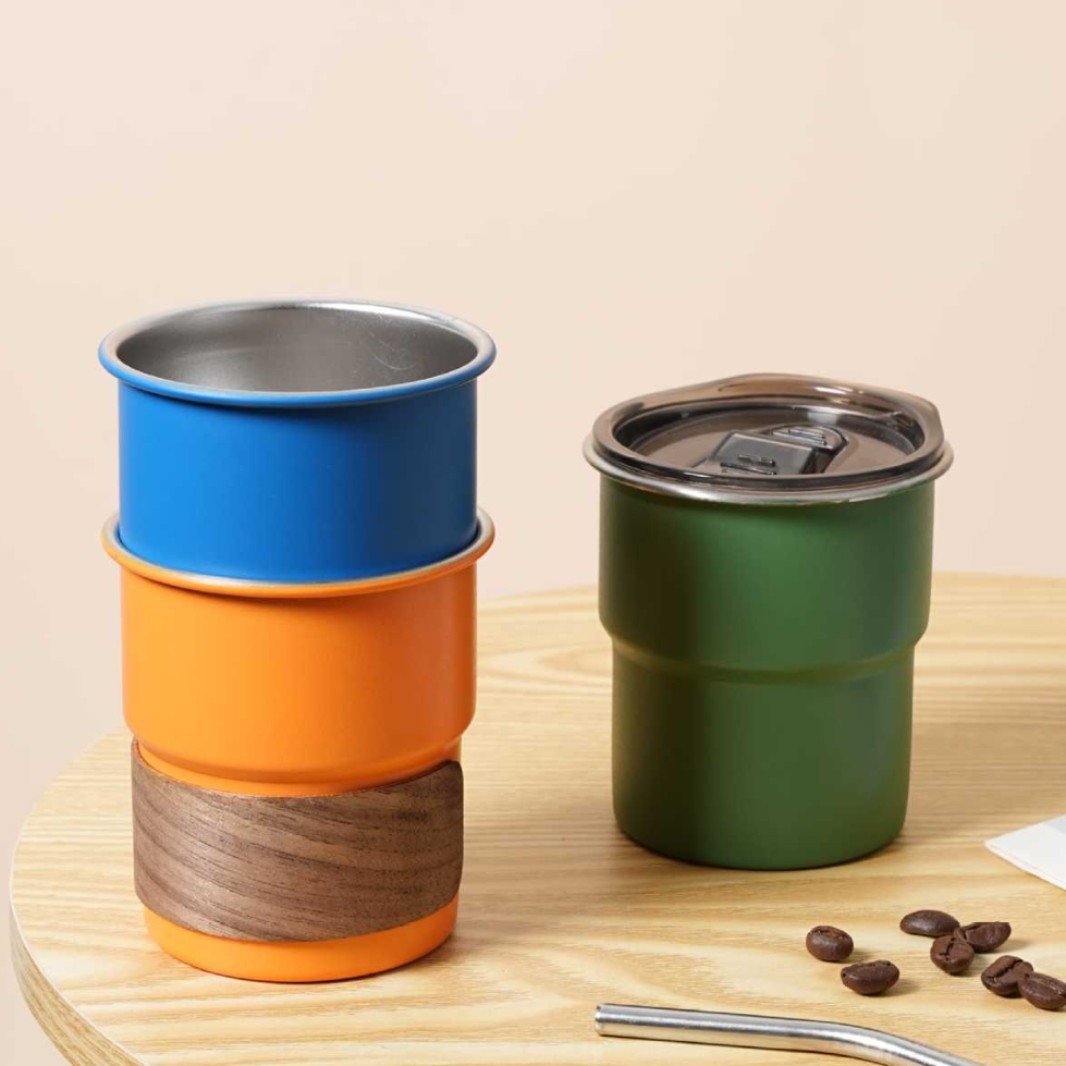 Vaso de una sola capa de acero inoxidable 304 con logo impreso, vaso para cerveza, taza de café para camping al aire libre, modelo superventas transfronterizo