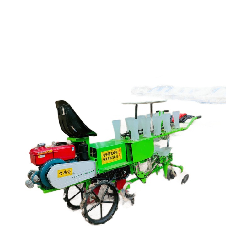 Máquina agrícola de trasplante de verduras de dos filas pequeña máquina de plantación de plántulas de gasolina tipo coche de plantación de plántulas de cultivos agrícolas image 6