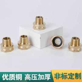 美式花园软管适配器黄铜配件3/4GHT转到3/4NPT 水管连接器