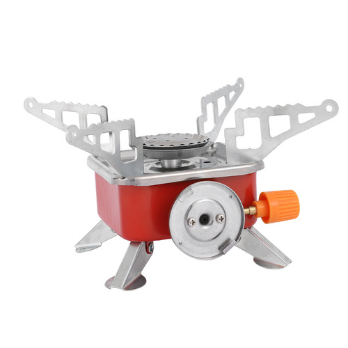Outdoor mini small square stove gas stove portable folding cassette stove camping stove picnic utensil with long gas