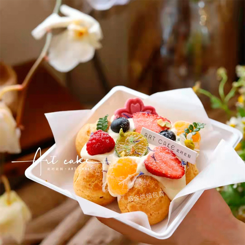 4寸轻乳酪芝士蛋糕盒千层宝宝水果西点盒棒棒糖蛋糕卷烘焙包装盒