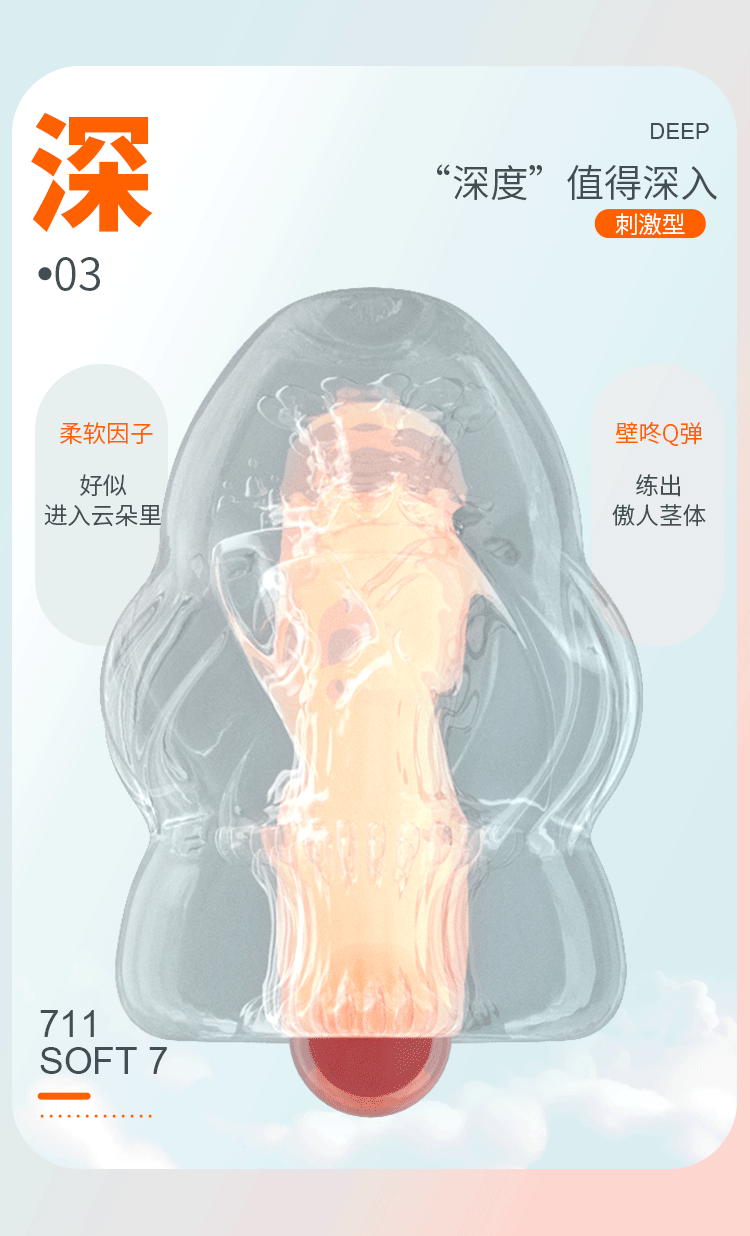 Jiuai Male Manual Masturbator Egg, TPE Soft Gel, Portable Stress-Relief Cup for Travel — detail image 10