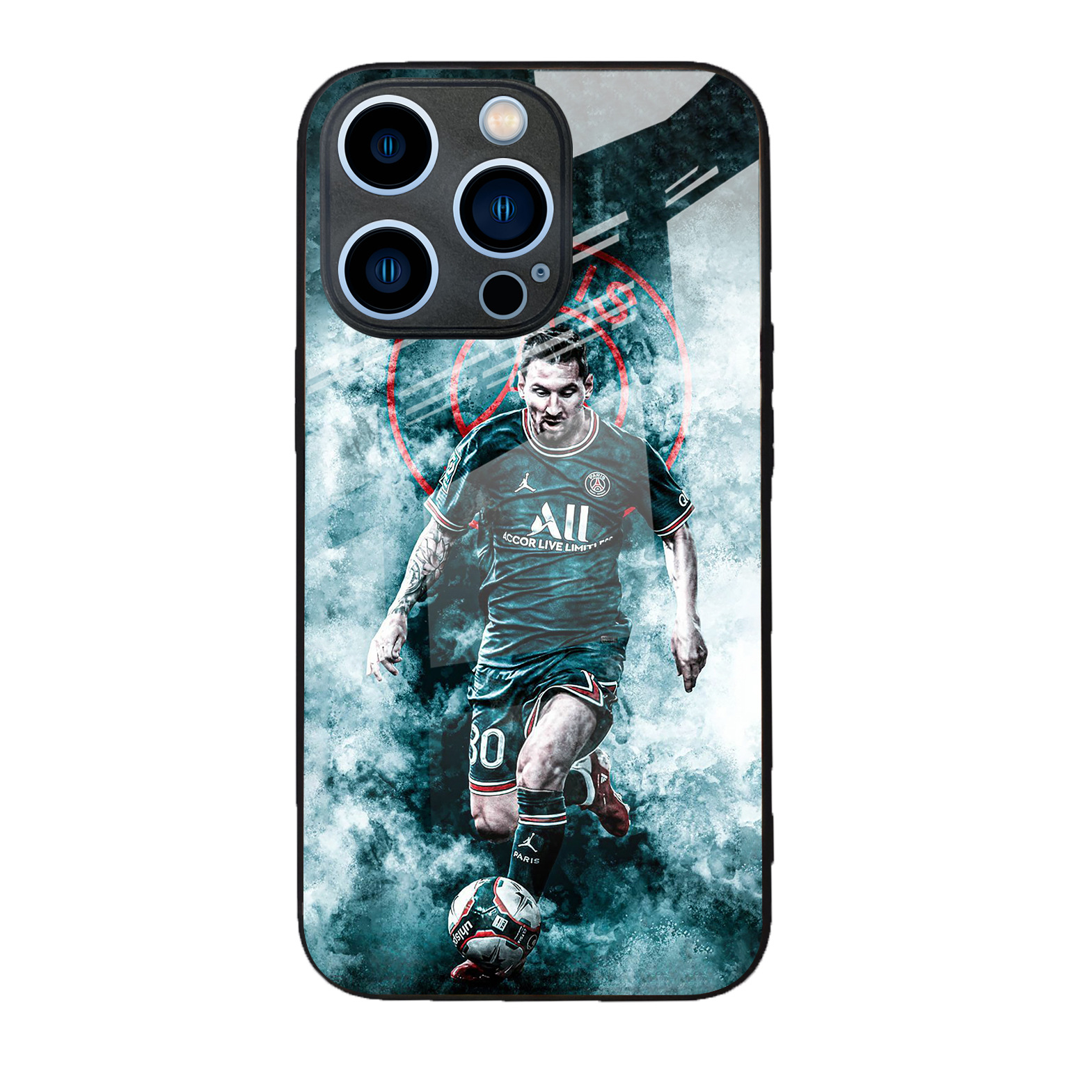 Funda de teléfono de cristal para iPhone 17 Pro Max con diseño de Messi de la Copa Mundial, para fanáticos del fútbol, compatible con iPhone 16 Pro y 13, antihuellas.