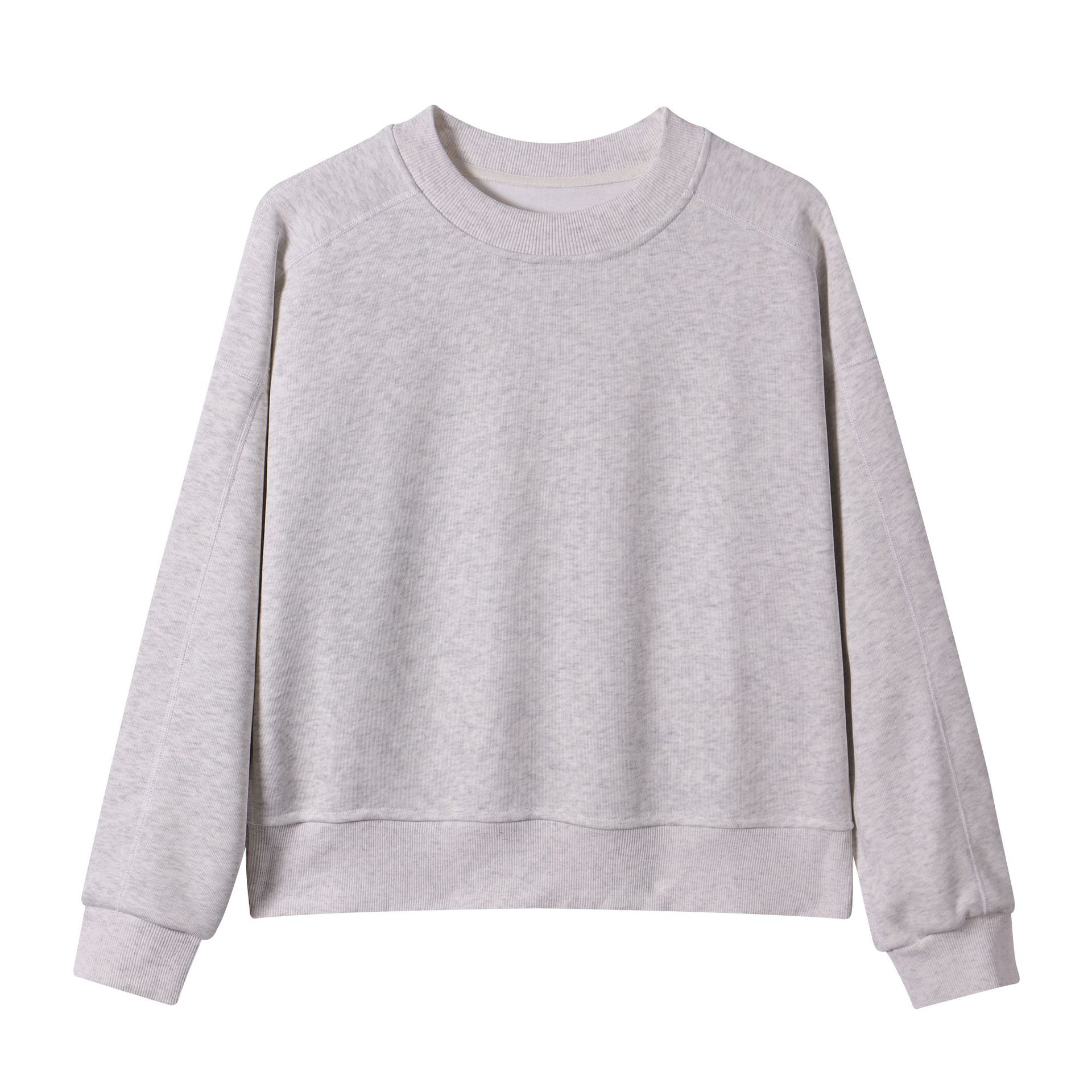 Otoño e invierno nuevo peso 420g ropa femenina cuello redondo corto más suéter de terciopelo marca de moda hasu sólido blusa de diseño de línea image 10