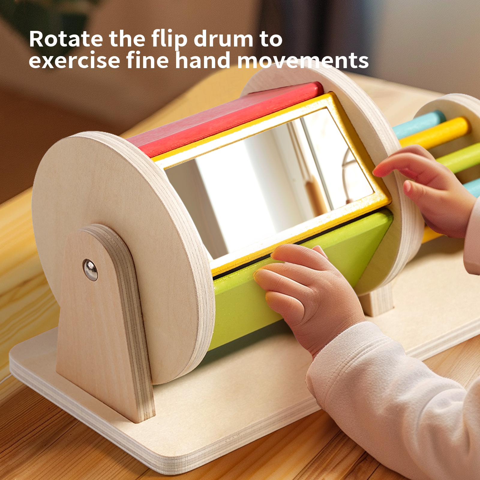 Tambor textil de madera, juguetes de concentración sensorial cognitivo de color infantil, coordinación mano-ojo, ayudas didácticas tempranas Montessori