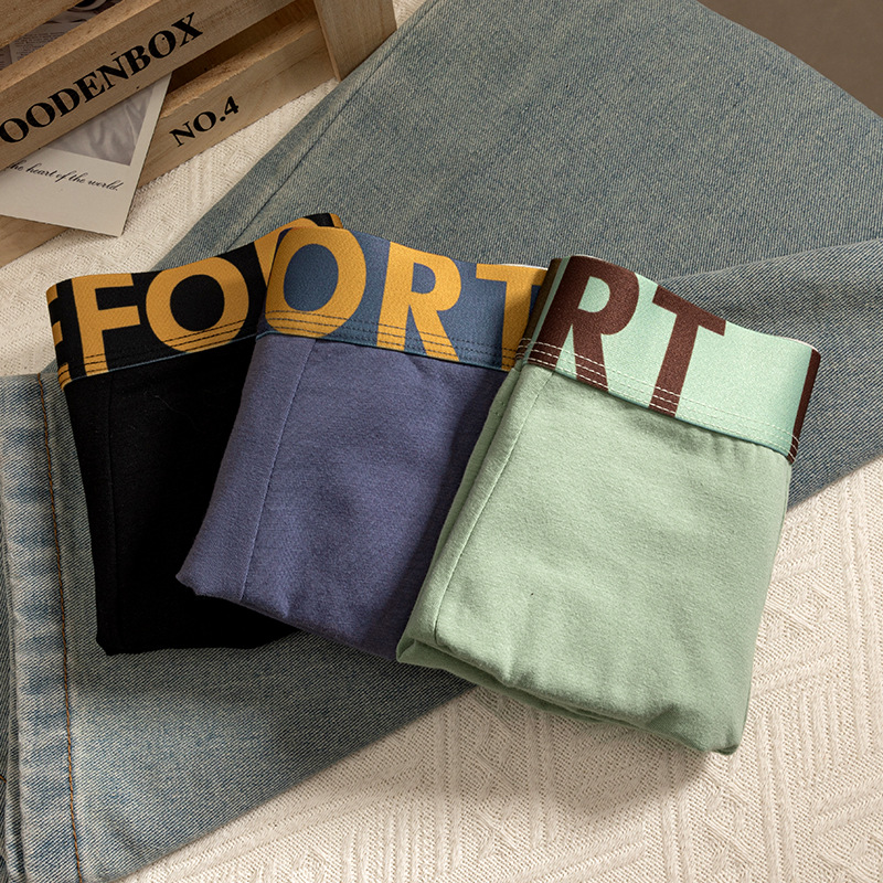 Ropa interior de hombre de verano, suave, cómoda y transpirable, pantalones de hombre, cintura media, cintura con letras, cintura, pantalones cuadrangulares, venta al por mayor de fábrica, estilo caliente