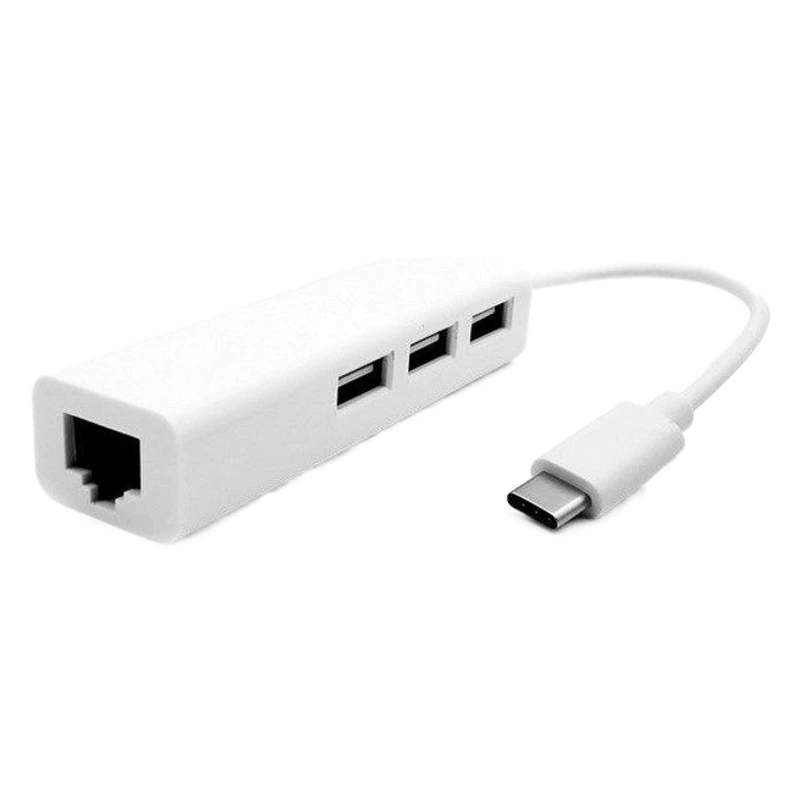 Безнакопительная сетевая карта Type-C 100-мегабайтная USB2.0HUB Type-C-сетевой порт RJ45 2.0 100-мегабайтная сетевая карта + концентратор
