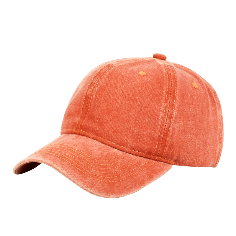 Cotton Vintage Washed Baseball Cap Embroidered Cotton Denim Duckbill Cap Advertising Cap Breathable Women Printed Hat Wholesale
