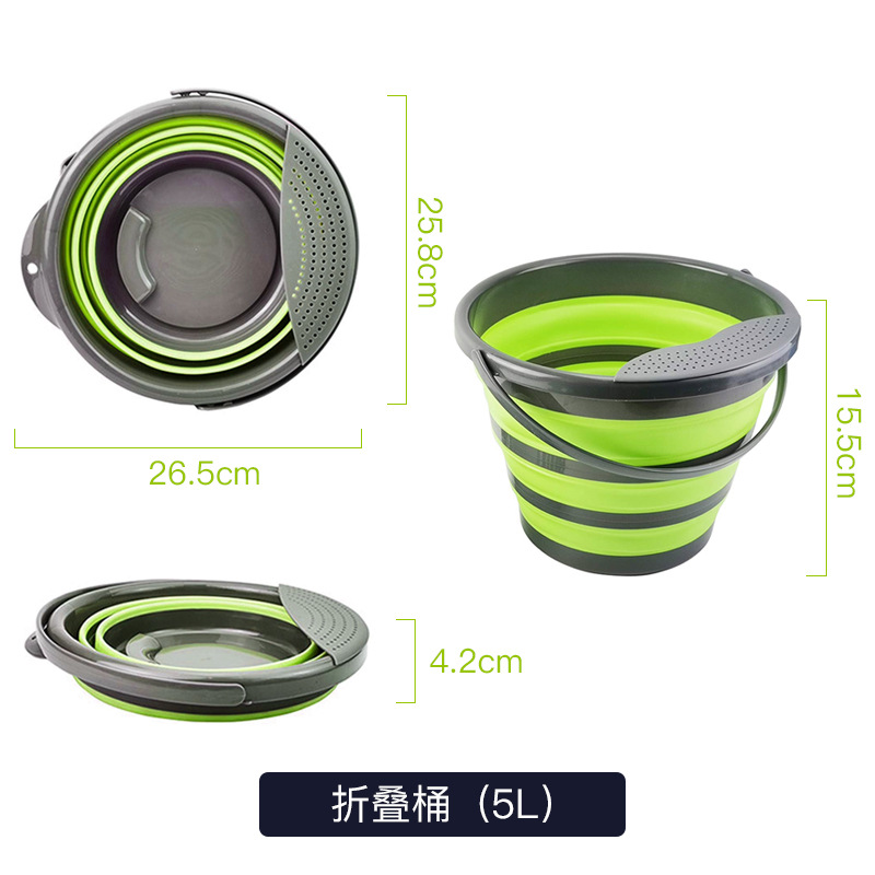 Canasta de filtro de agua para el hogar Cesta de drenaje retráctil plegable redonda cuadrada Cubo de almacenamiento plegable Lavabo de cocina