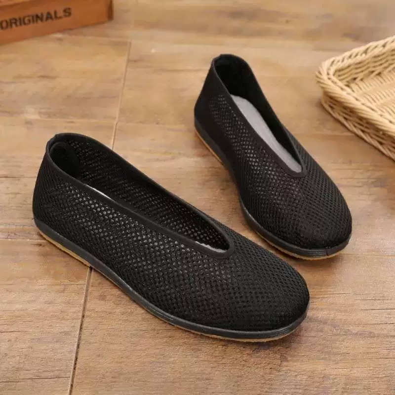 Дышащие мужские туфли с круглым носком, удобная обувь для людей среднего и пожилого возраста, нескользящая обувь для пап, тренировочная обувь.
