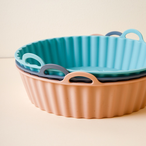 High temperature resistant folding silicone air fryer basket baking pan inner basket silicone pot air fryer