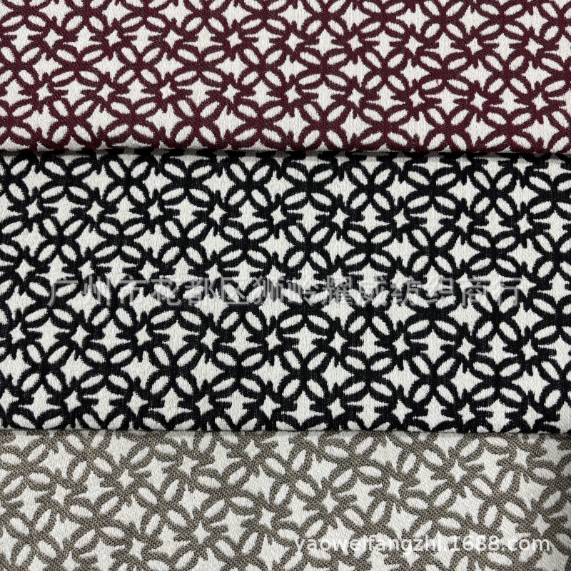 H家几何花色织提花布 箱包 鞋材 帽子 工艺品 玩具 服装 面料批发