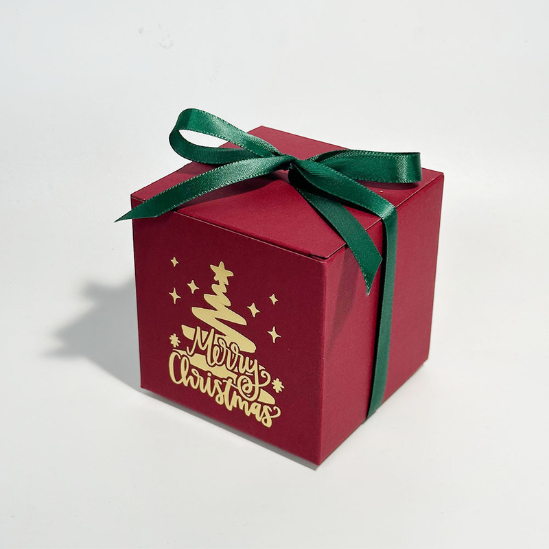クリスマスの箔押しの正方形の箱のアイデアのキャンディーの箱の高級な赤い箔押しのクリスマスツリーのギフトボックスのクロスボーダーの電気商は専用に提供します。|undefined