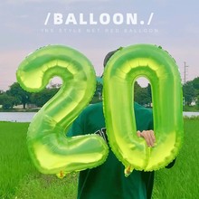 跨境批发水晶果冻色美版32寸40寸瘦体数字派对装饰布置铝膜气球