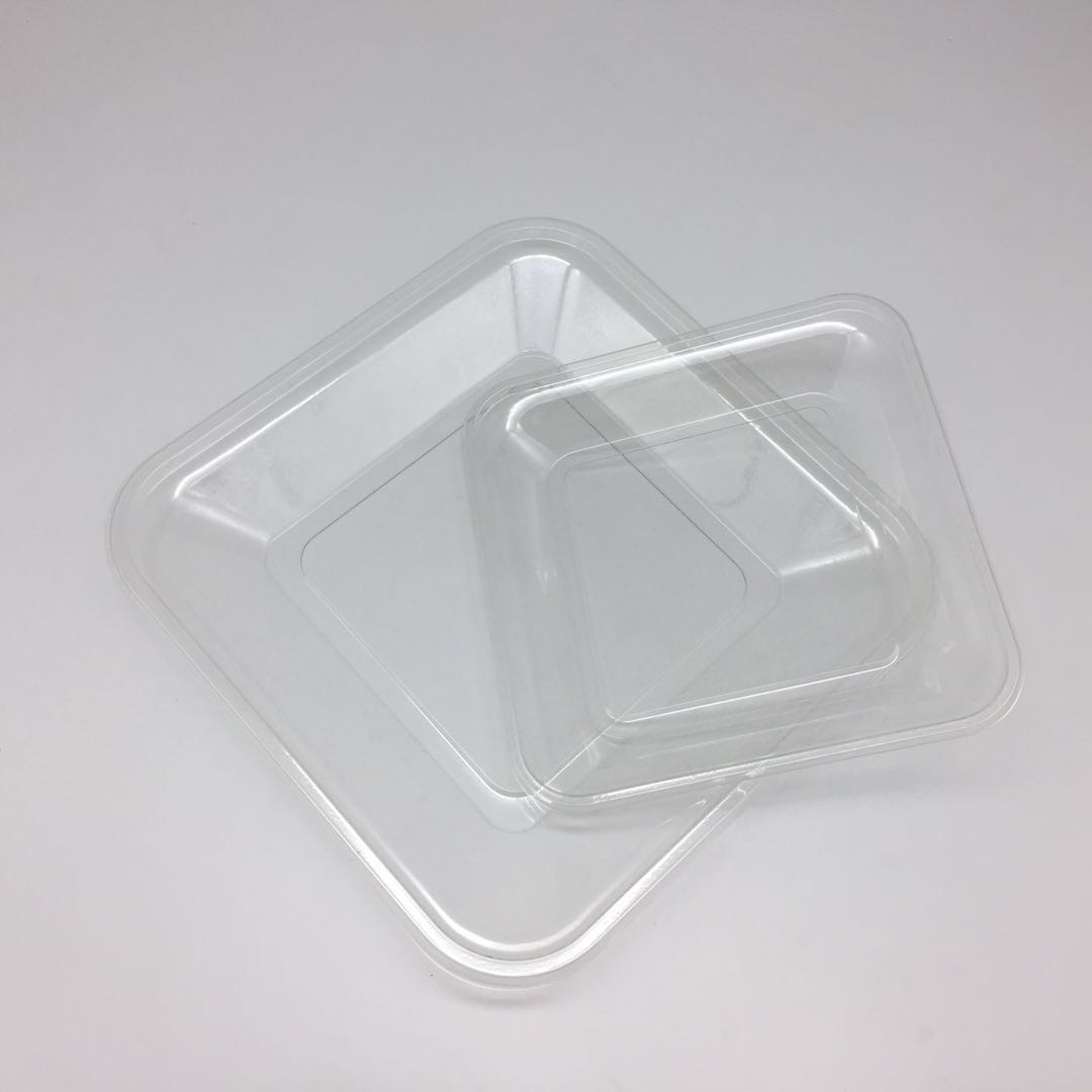 PET全透明塑料方盘一次性塑料盘子聚会门店取餐盘水果盘甜品盘